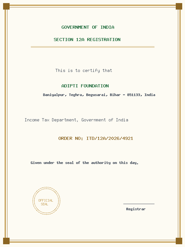 12A Tax Exemption Certificate