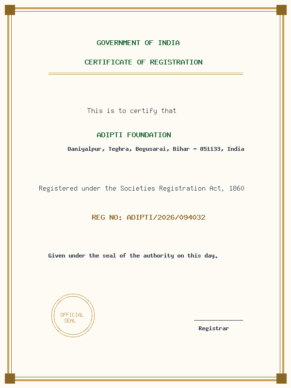 NGO Registration Certificate